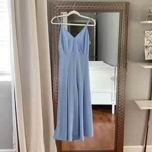 Light blue wide leg jumó suit